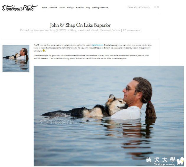 19歲老狗患關節炎　主人天天抱牠到湖中做水療(原發表者:j613tw)(柴老大新聞台)