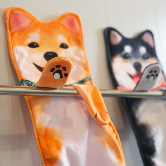 擬真柴犬擦手掛巾   