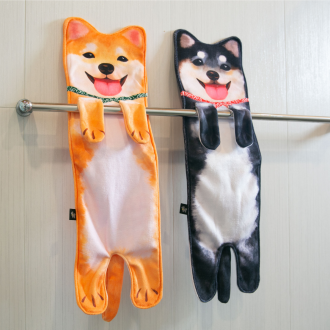 擬真柴犬擦手掛巾   