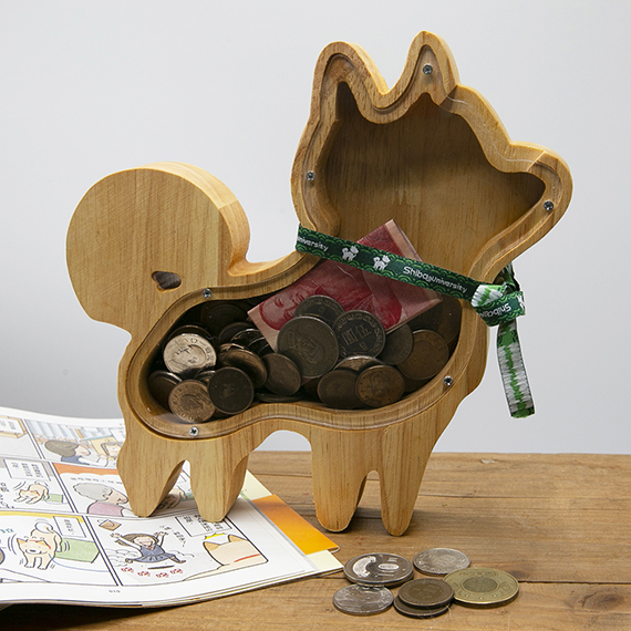 [品牌活動]叮噹柴木質存錢筒 柴犬迷居家裝飾必備 精裝送禮