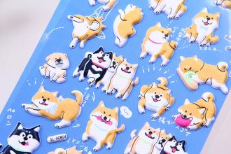 柴犬立體泡棉貼紙     