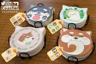 四色柴陶瓷吸水杯墊                