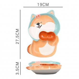 柴犬陶瓷分隔盤      