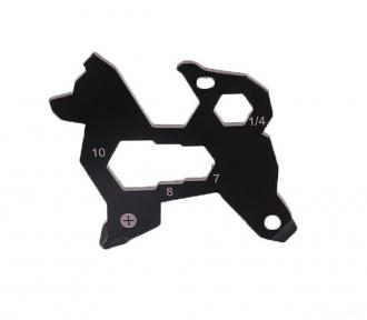 創意Q版柴犬造型 EDC戶外野營攜帶不銹鋼卡片工具        