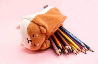 柴犬玩偶大容量筆袋     