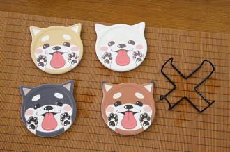 四色柴陶瓷吸水杯墊              