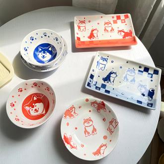 日式柴犬陶瓷碗盤      