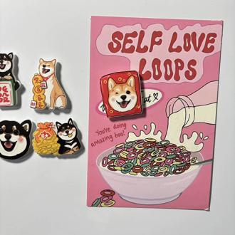 柴圓滾滾冰箱貼(一套7個)  